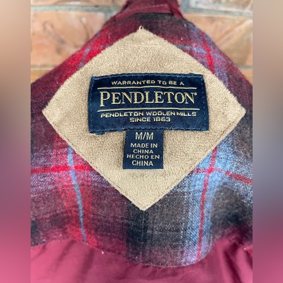 Pendleton Woolen Mills Fuzzy Zip Jacket Maroon M - Picture 13 of 14